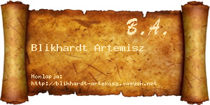 Blikhardt Artemisz névjegykártya